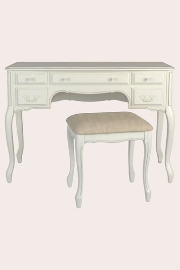 Laura Ashley Ivory Provencale 5 Drawer Dressing Table And Stool Set