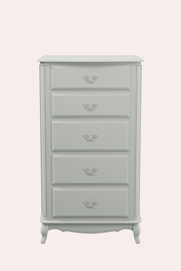 Laura Ashley Dove Grey Provencale 5 Drawer Tall Chest
