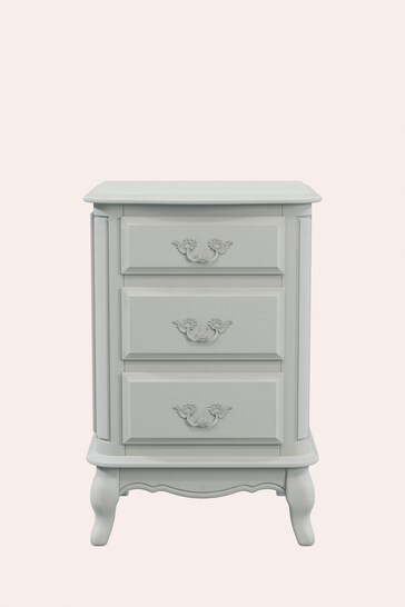 Laura Ashley Dove Grey Provencale 3 Drawer Bedside Chest