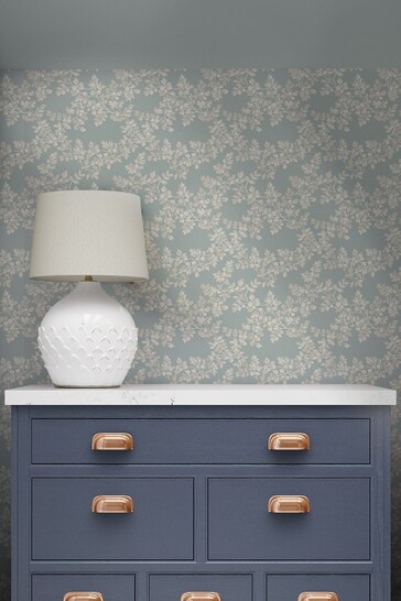 Laura Ashley Pale Seaspray Burnham Wallpaper