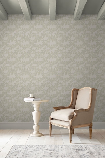 Laura Ashley Dove Grey Burnham Wallpaper