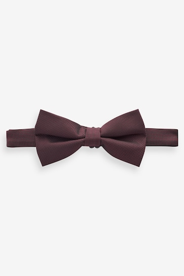 Burgundy Red Textured Bow Tie