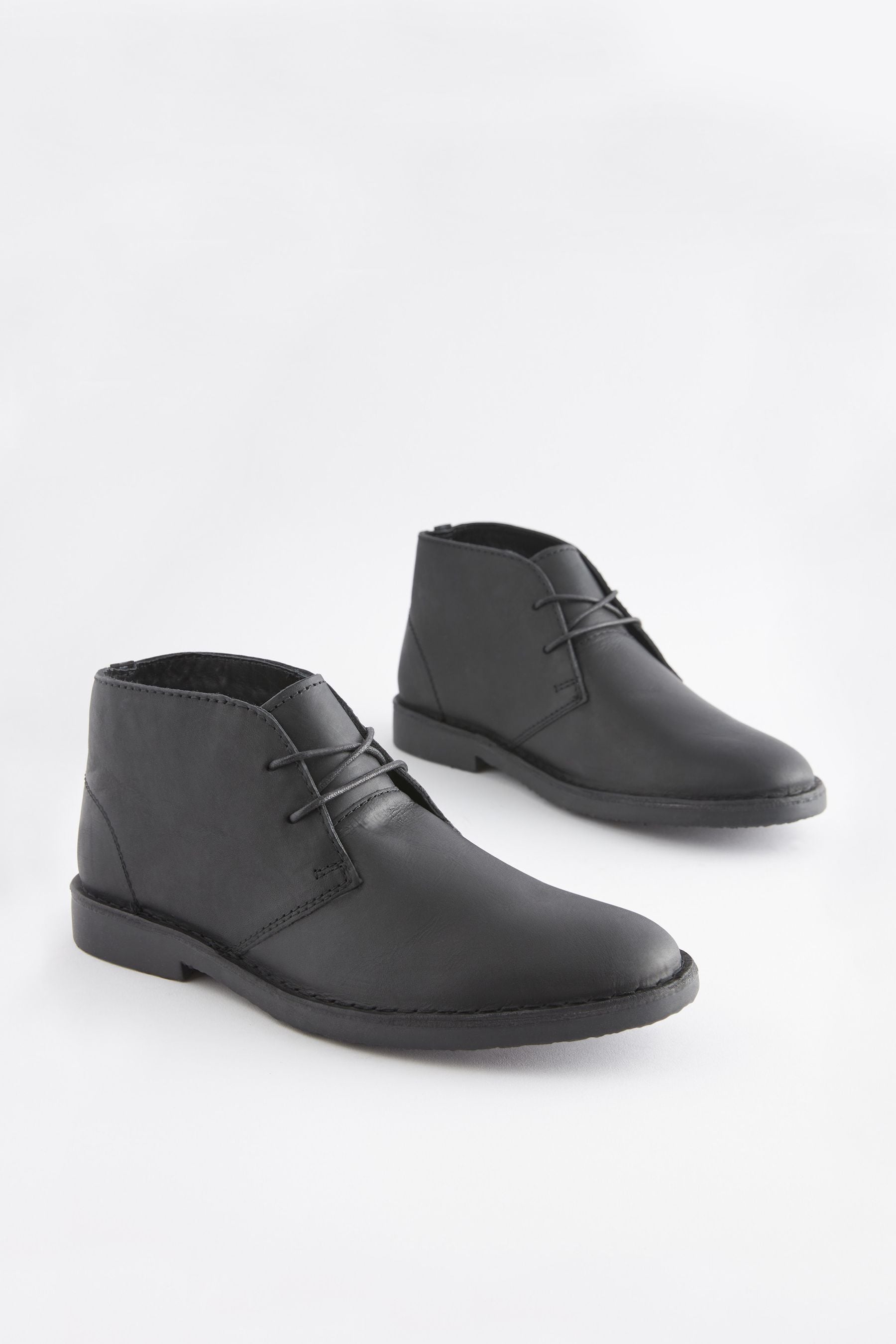 Leather desert boots cheap black
