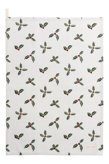 Sophie Allport Christmas Holly and Berry Tea Towel
