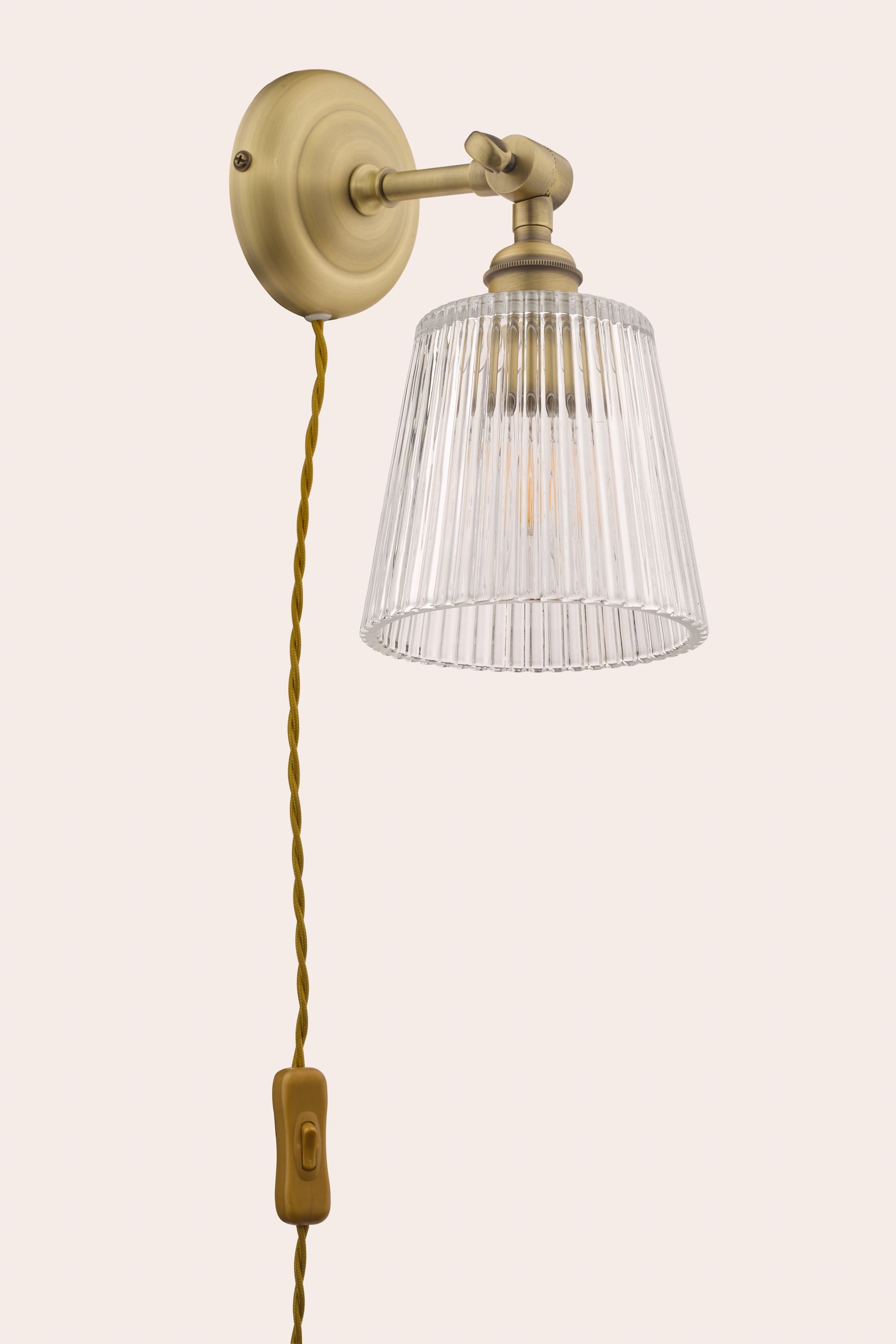 Brass wall sales light plug in