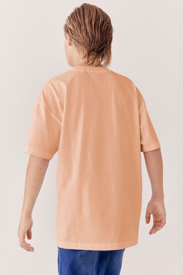 Peach Oversized Cotton Short Sleeve T-Shirt (3-16yrs)