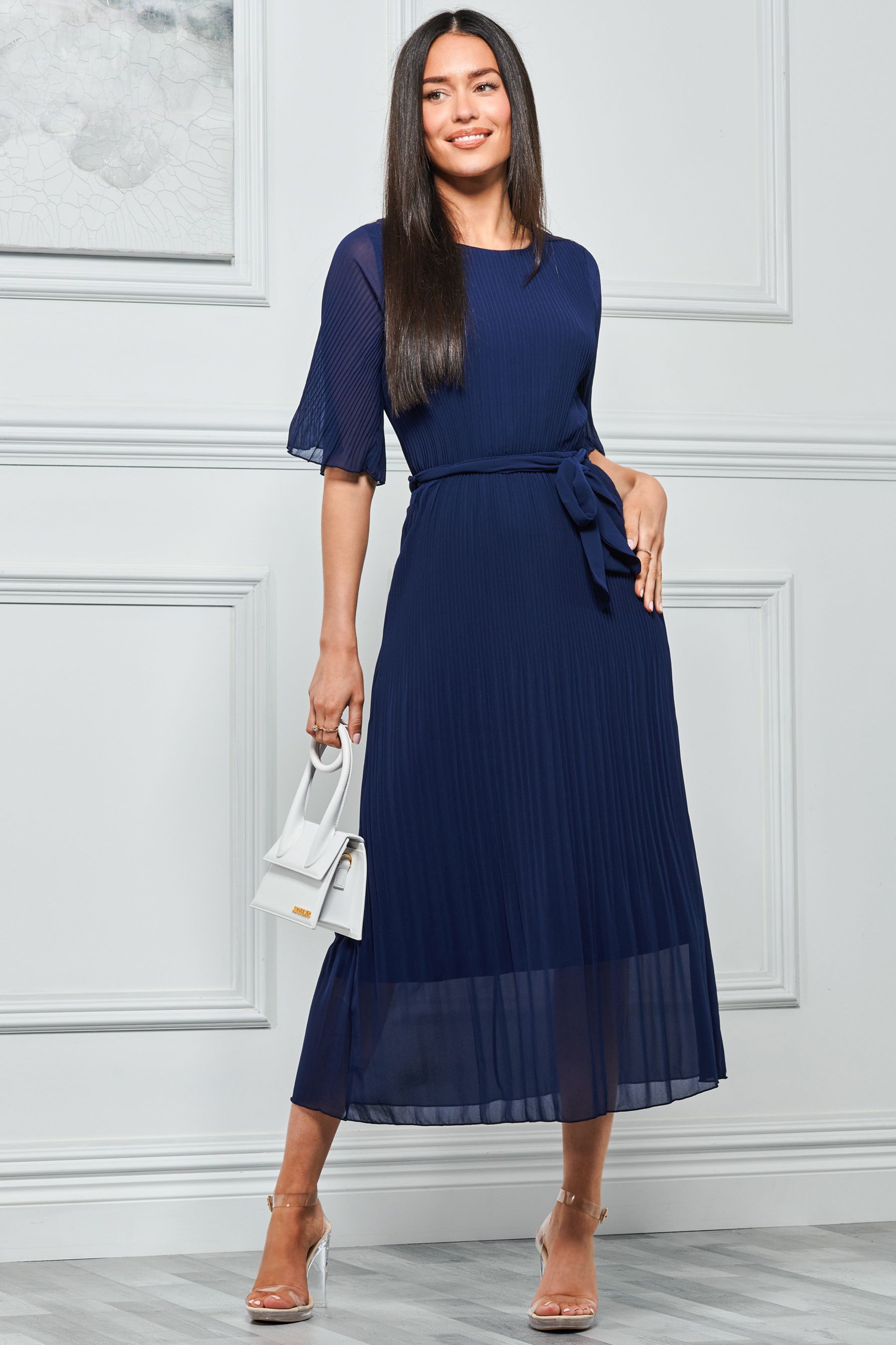 Jolie moi 2025 pleated maxi skirt