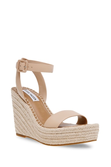Steve Madden Gold Leather Upstage Wedge Sandals