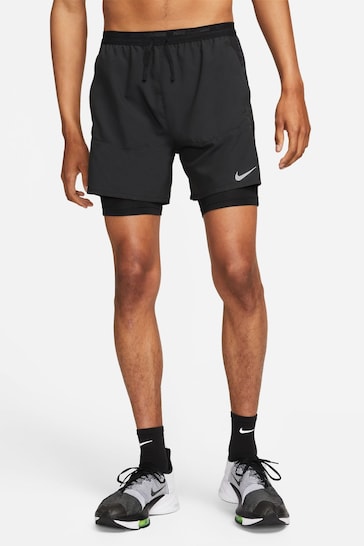 Nike Black Dri-FIT Stride 5 Inch 2-in-1 Running Shorts
