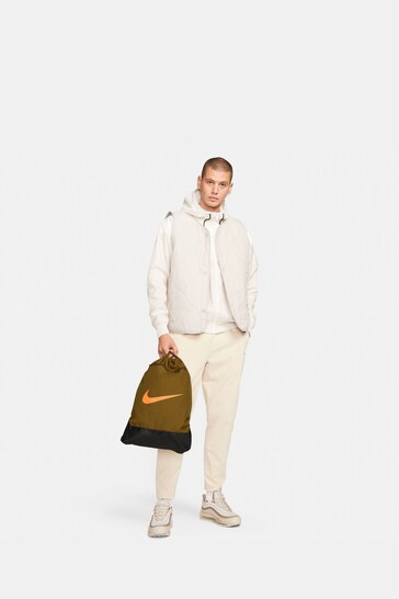 Nike Green/Orange Brasilia Drawstring Bag (18L)