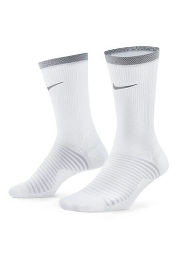 Buy Nike White Spark Lightweight Running Crew Socks from the Next UK ...