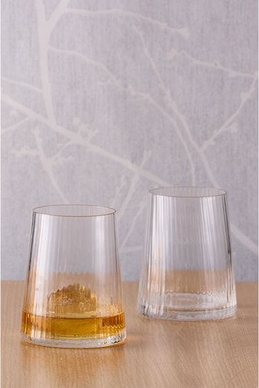 The DRH Collection Set of 2 Clear Clear Empire Double Old Fashioned Tumblers