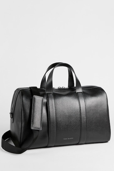 Ted Baker Black Fidick Saffiano Leather Holdall