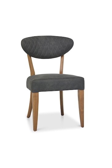 Bentley Designs Set of 2 Grey Margot Rustic Oak Upholstered Chairs