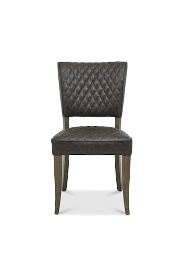 Bentley Designs Set of 2 Brown Logan Fumed Oak Upholstered Chairs