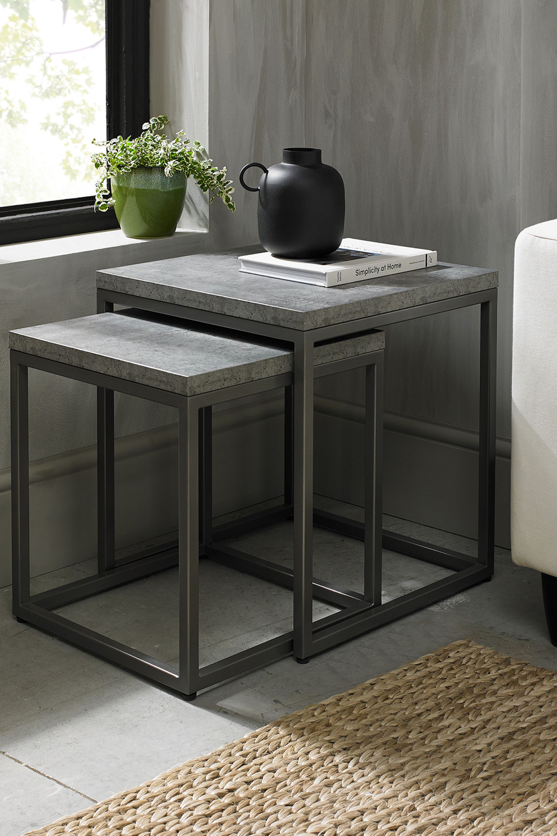 Dark grey nest of clearance tables