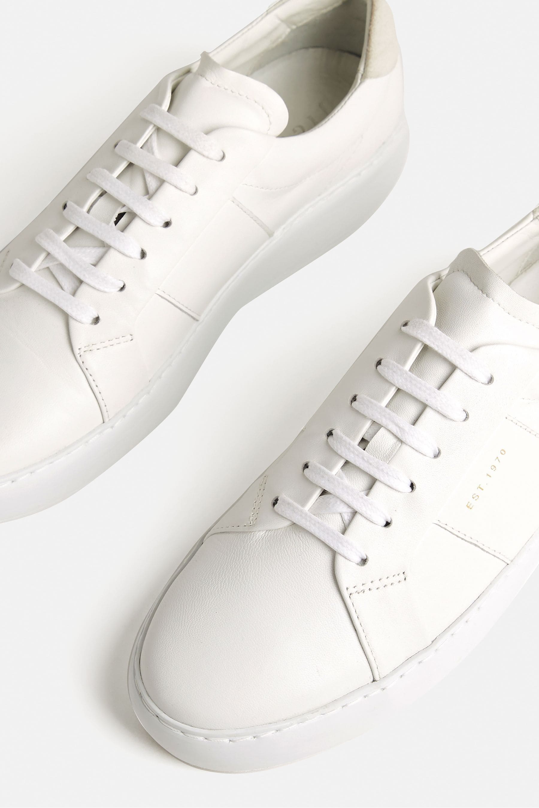 Jigsaw white leather trainers top