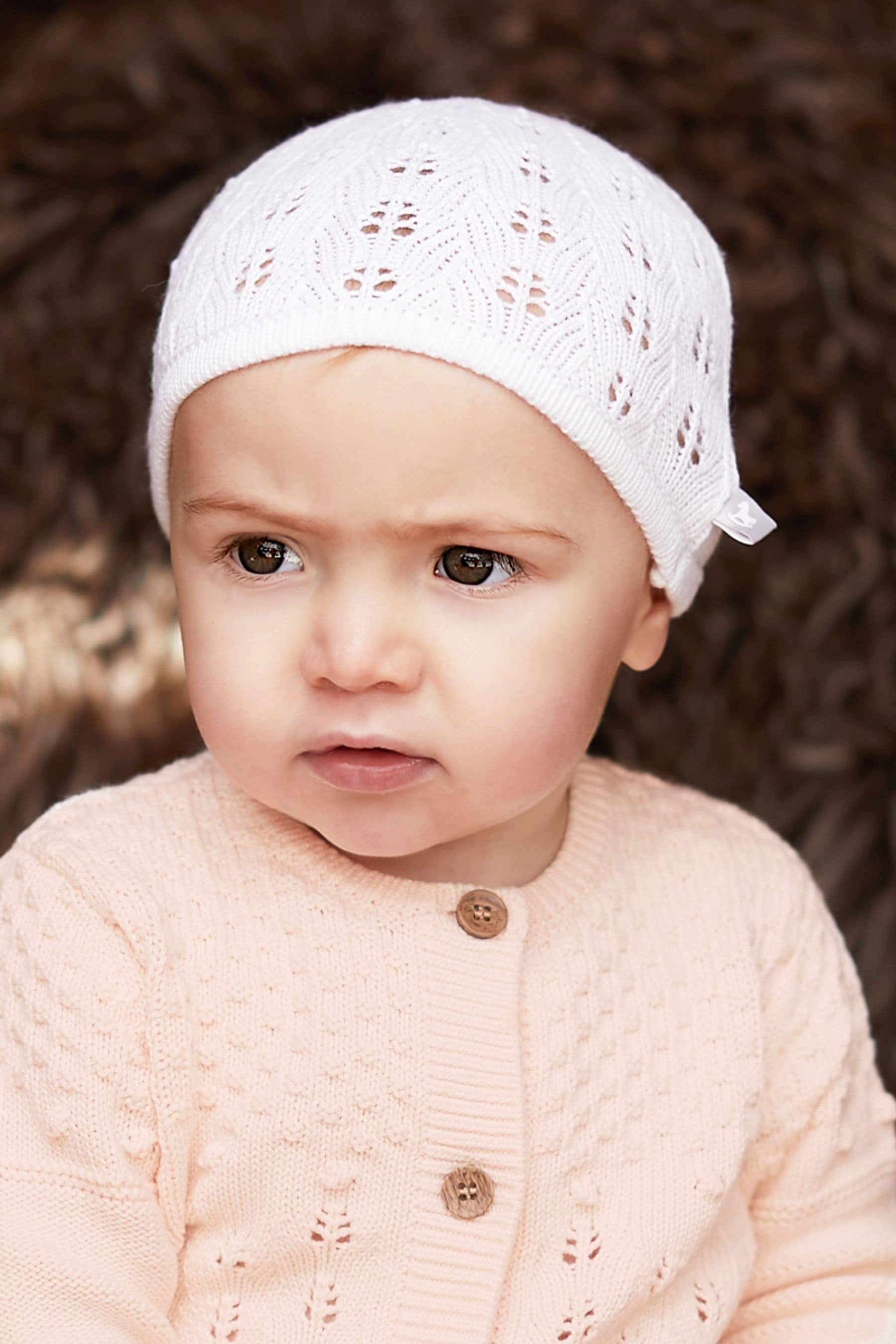 Buy The Little Tailor Cotton Pointelle Knitted Baby Hat from the