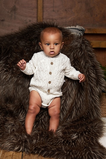 The Little Tailor Baby Chunky Cable Knit Cardigan