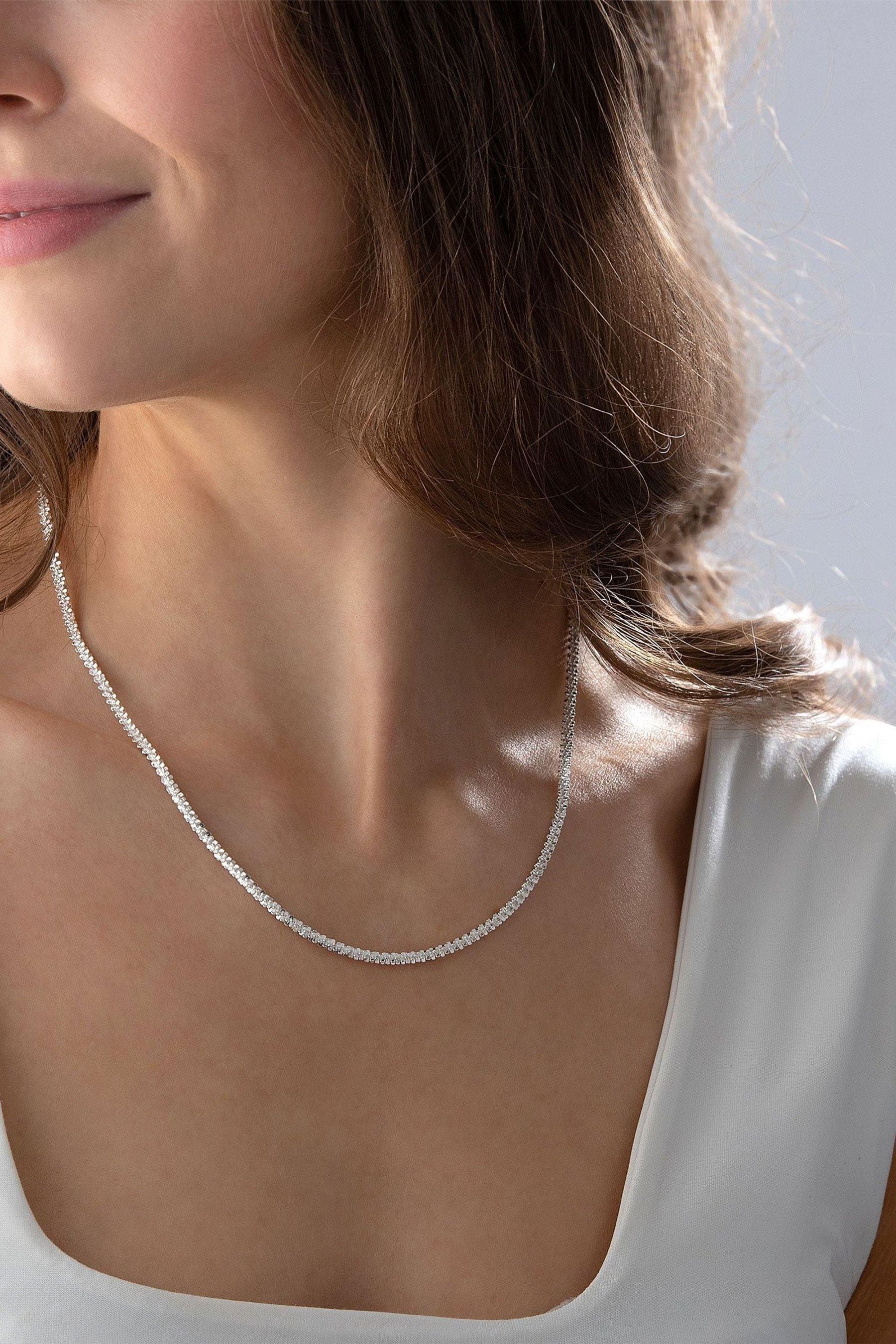 Beaverbrooks Silver Sparkle Necklace