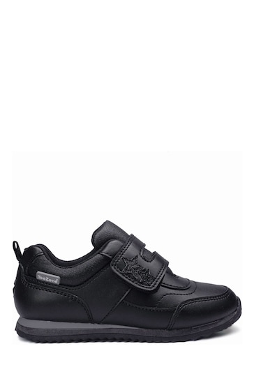 ToeZone Black One Strap Star School Shoes