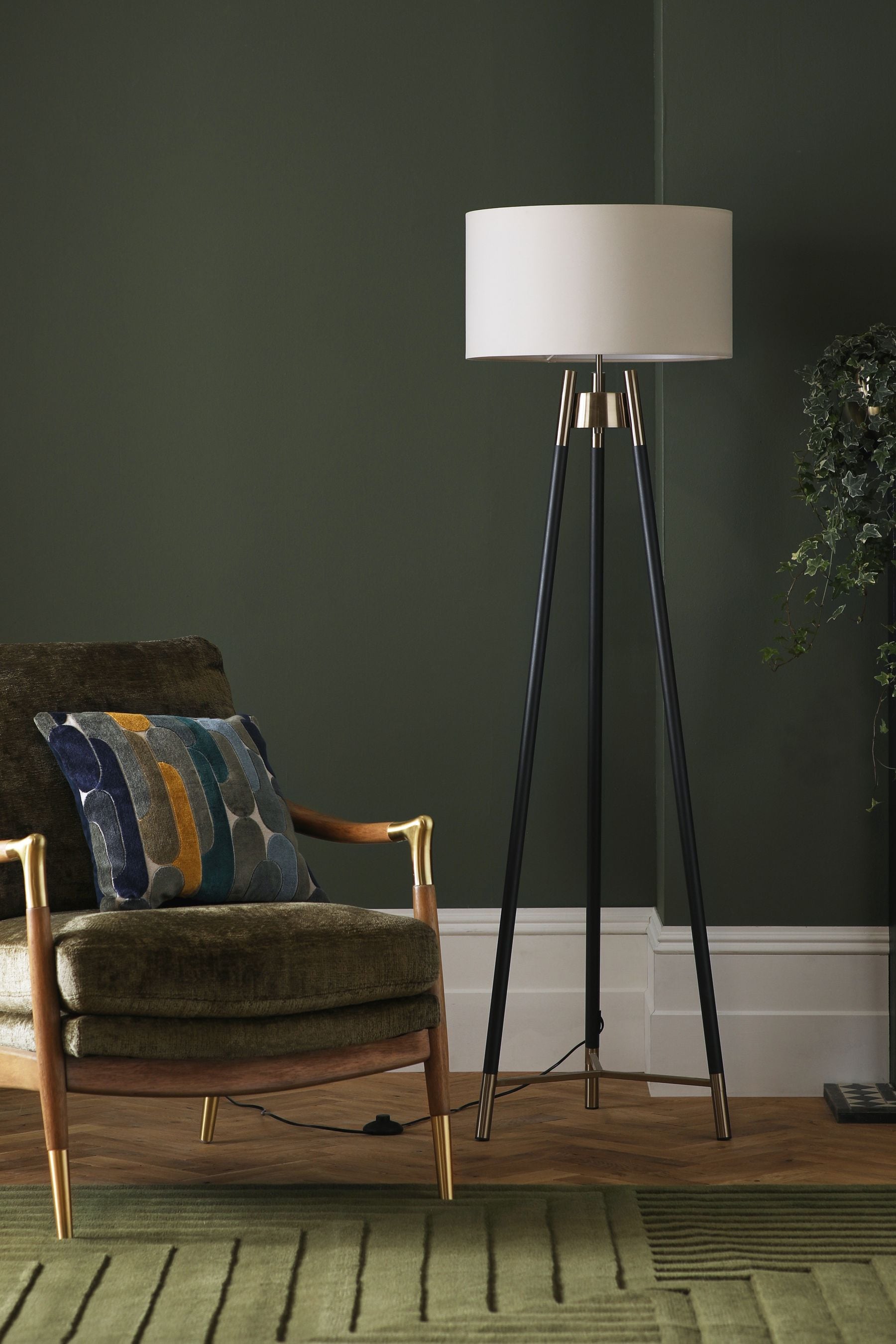 Hudson wood base floor lamp hot sale