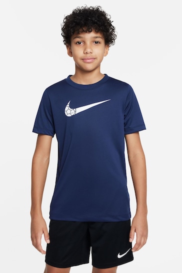 Buy Nike Blue Dri-FIT Football Graphic Training T-Shirt from the Next ...