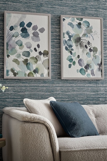 Buy Art For The Home Set of 2 Sage Sprigs Canvases from the Next UK online shop
