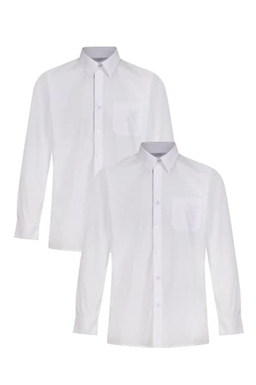 Trutex White Long Sleeve Non Iron Shirts 2 Pack