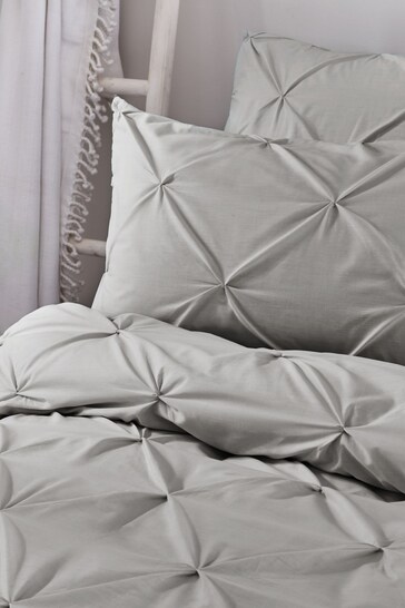 Serene Grey Lara Duvet Cover And Pillowcase Set