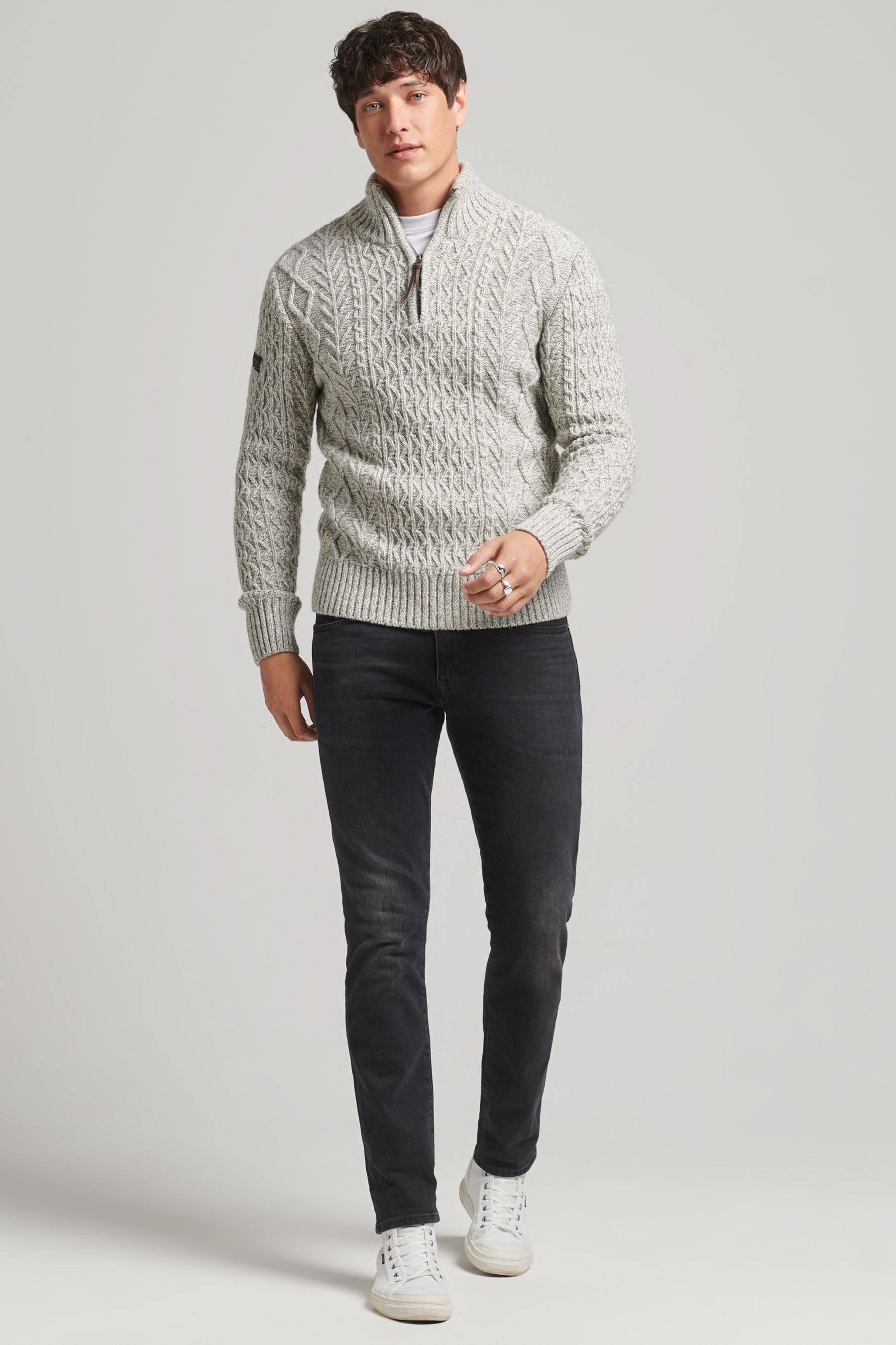 Superdry Grey Marl Jacob Henley Jumper