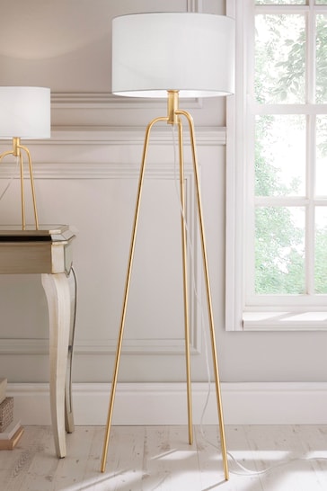 Village At Home Gold Jerry Tripod F Floor Lamp