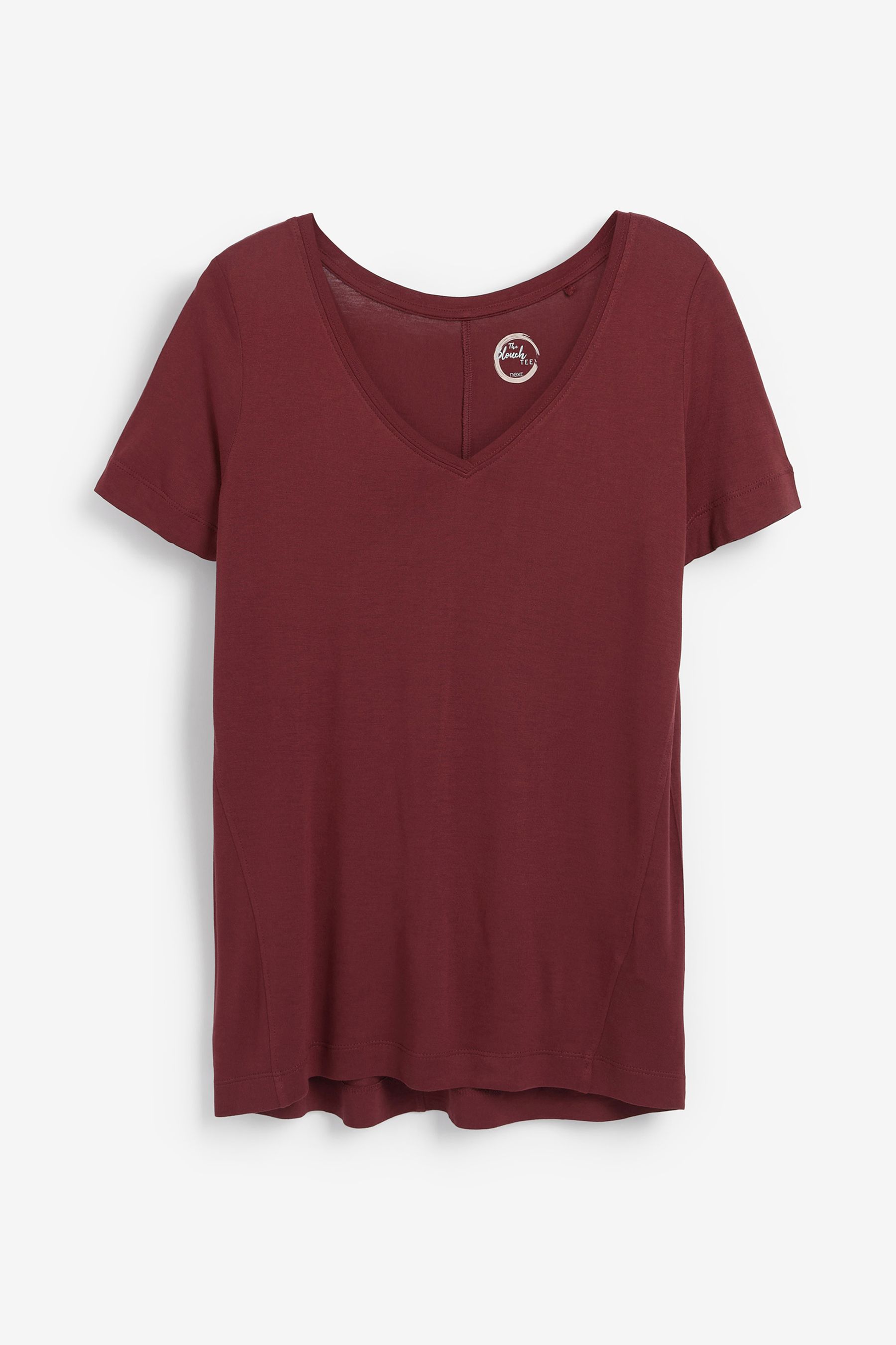 Burgundy Red Slouch V Neck T Shirt
