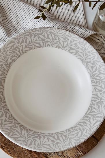 Morris & Co. by Spode Set of 4 Grey Willow Bough Bistro 10.5' Inch Pasta Bowls