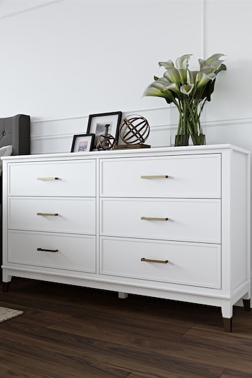 CosmoLiving White Westerleigh 6 Drawer Chest