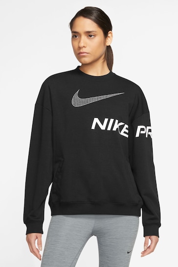 Buy Nike Black Dri-FIT Get Fit Crew Neck Sweatshirt from the Next UK ...
