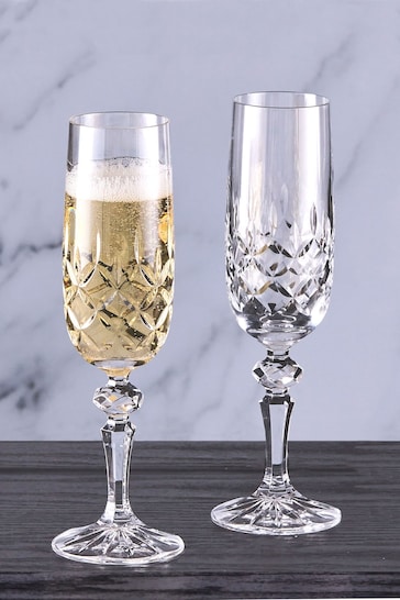 The DRH Collection Set of 2 Clear Dorchester Champagne Flutes