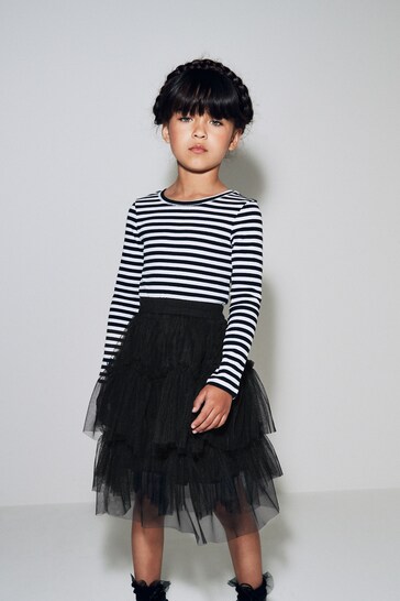 Black Tiered Tulle Mesh Skirt (3-16yrs)