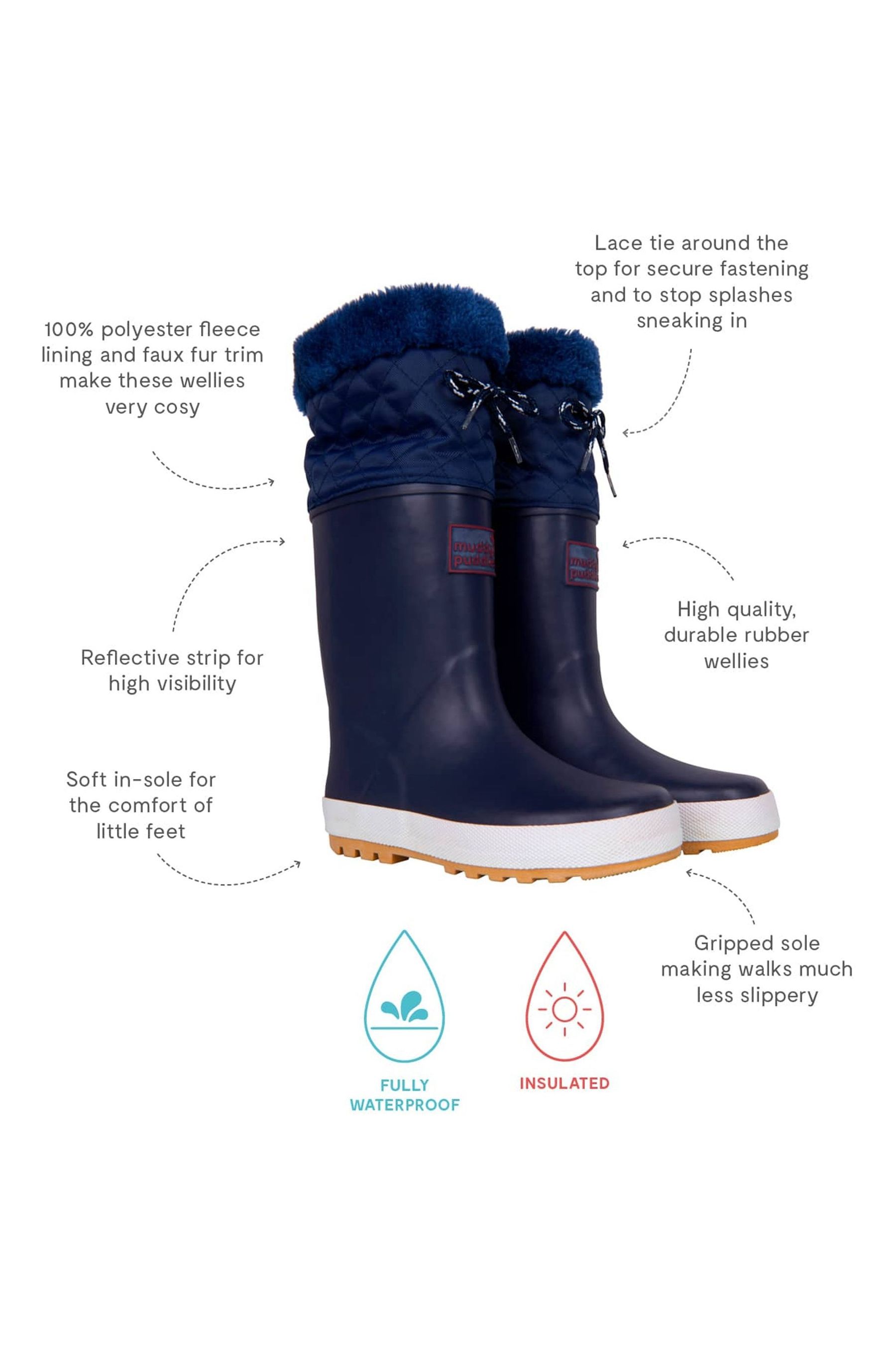 Muddy Puddles Puddleflex Fleece Lined Wellies