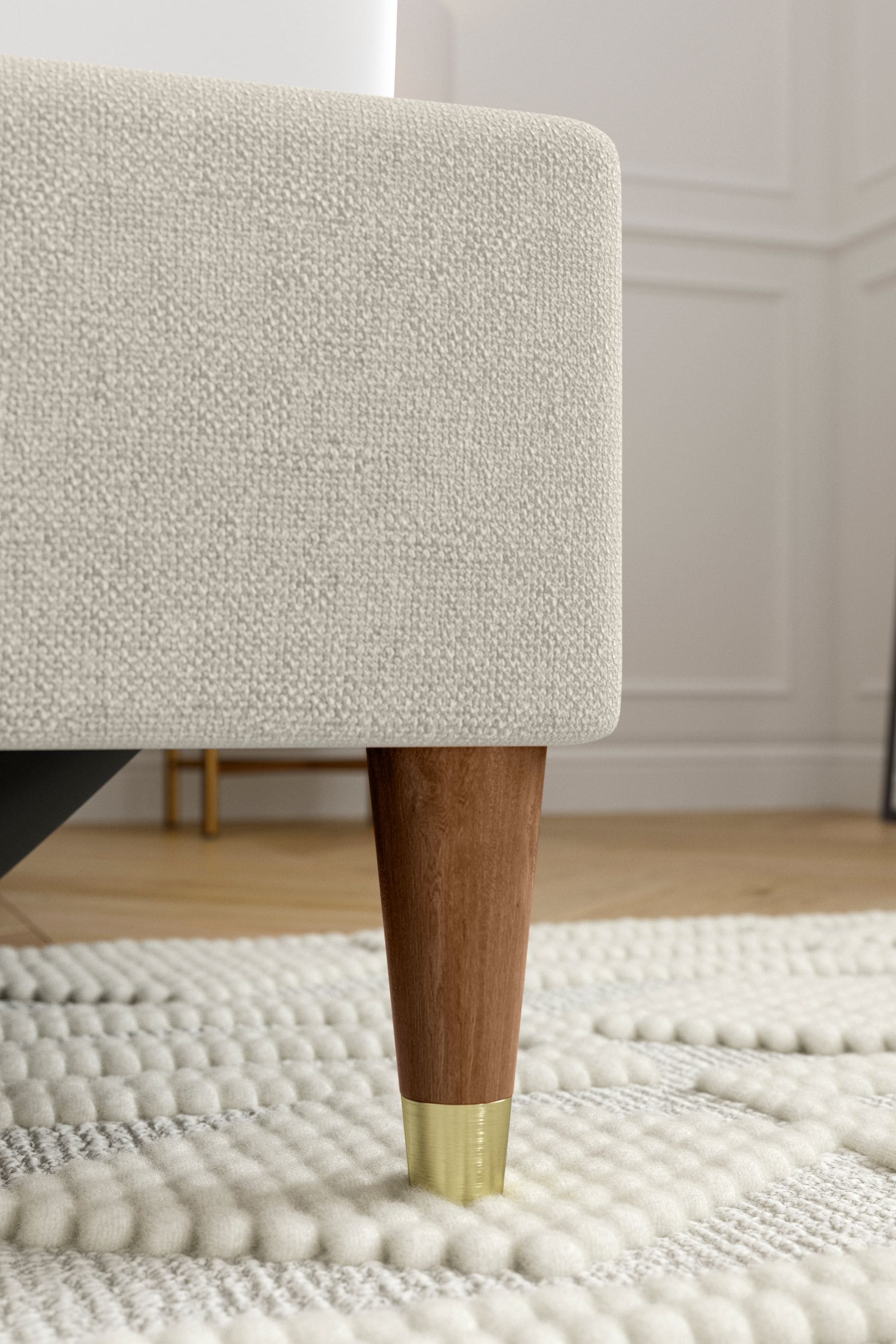 Soft Texture Light Natural Stella Upholstered Ottoman Storage Bed Frame