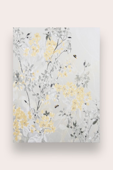 Laura Ashley Grey Spring Blossoms Printed Canvas