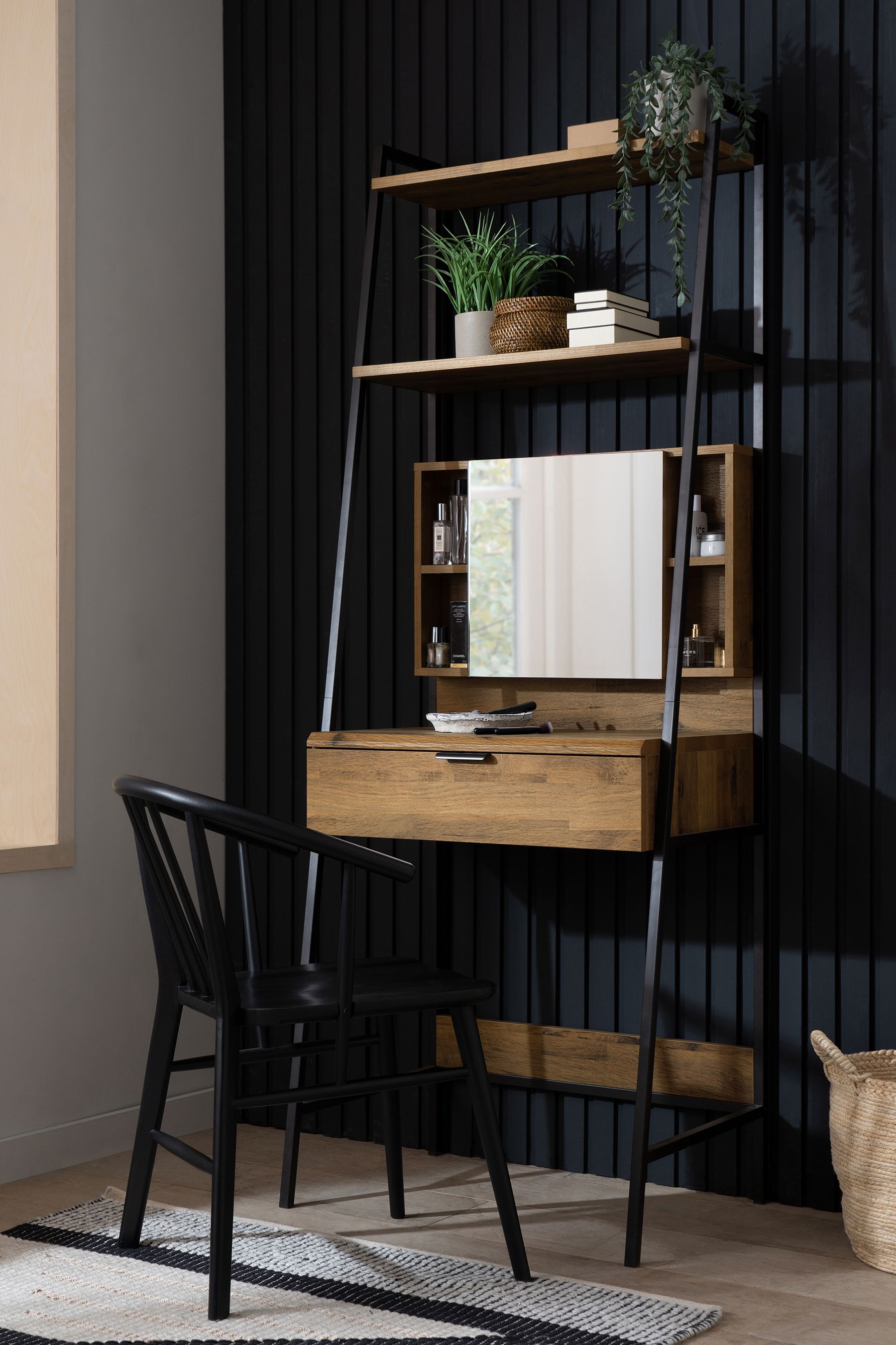 Buy Dark Bronx Oak Effect Ladder Console Dressing Table from the