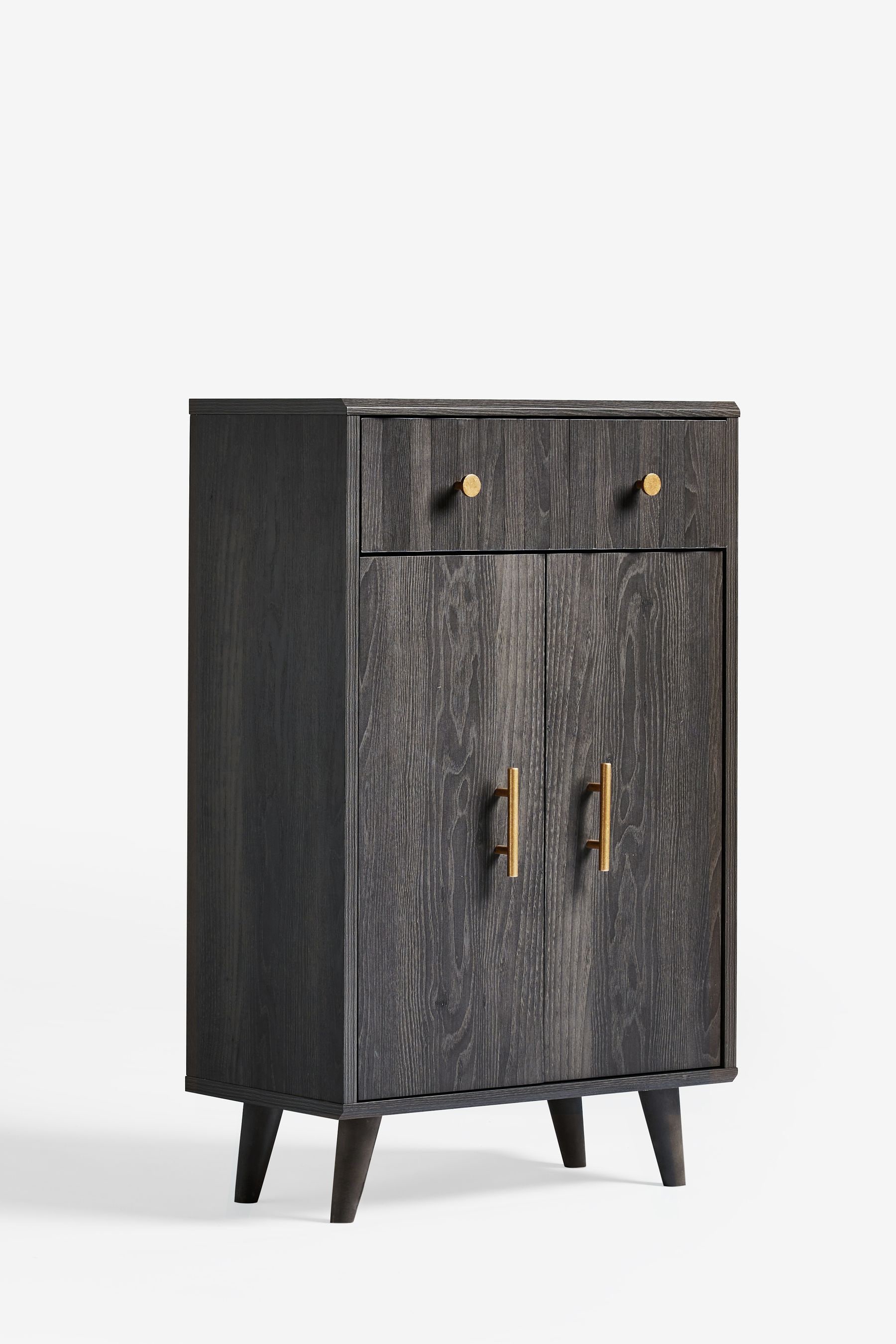 Dark Grey Ezra Oak Effect Space Saving Sideboard