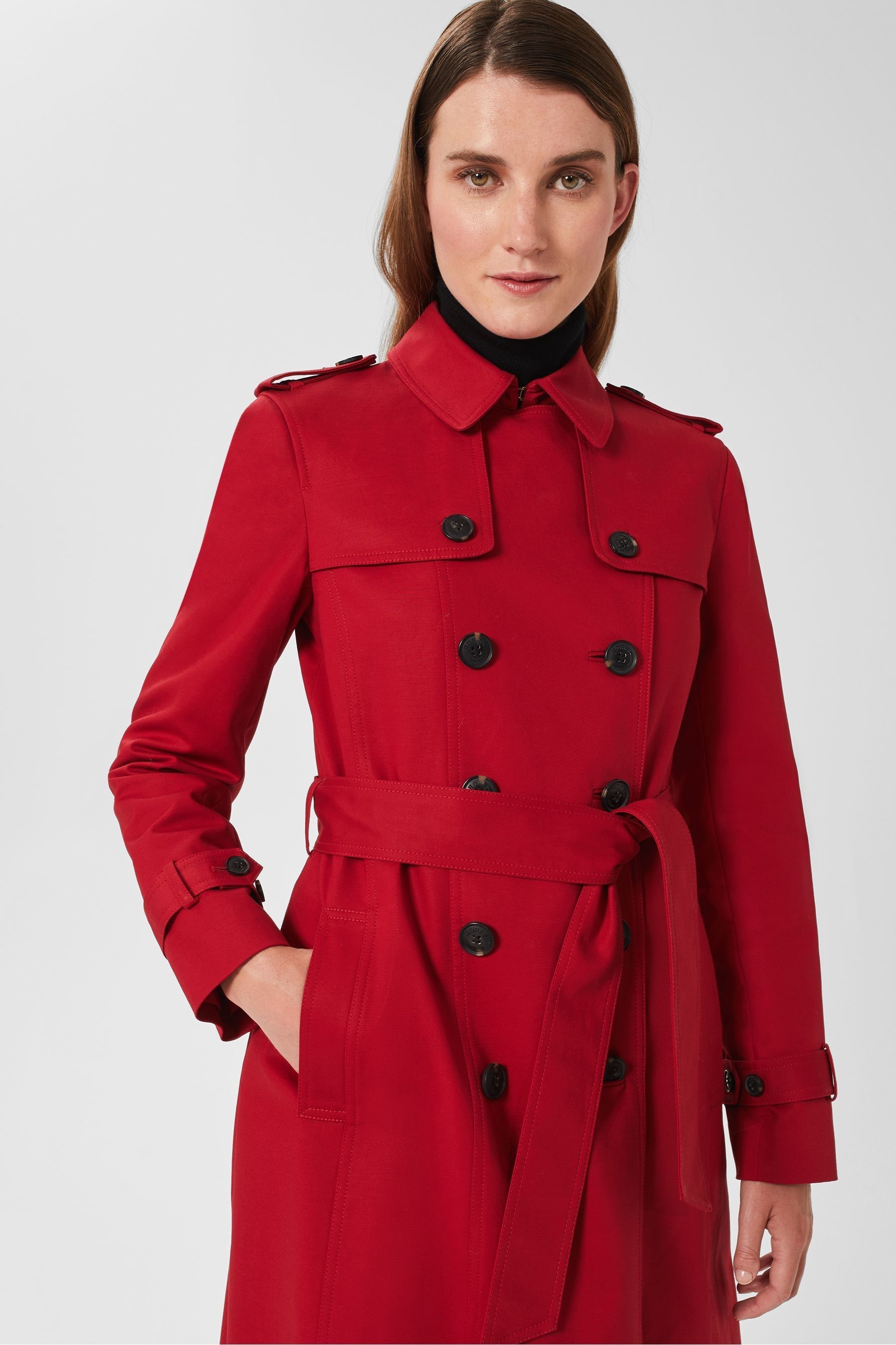 Hobbs red trench coat outlet
