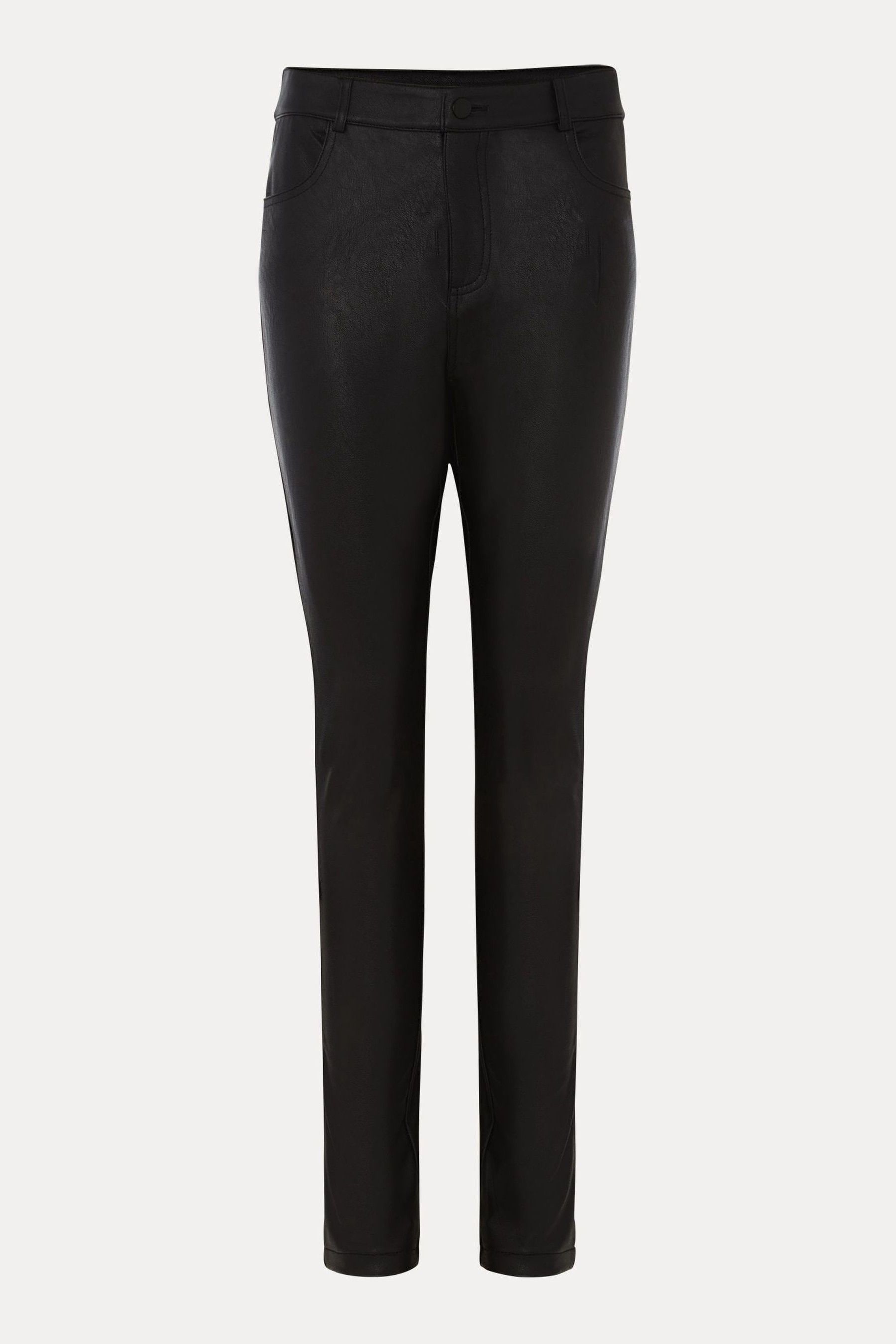 Black leather jeggings deals