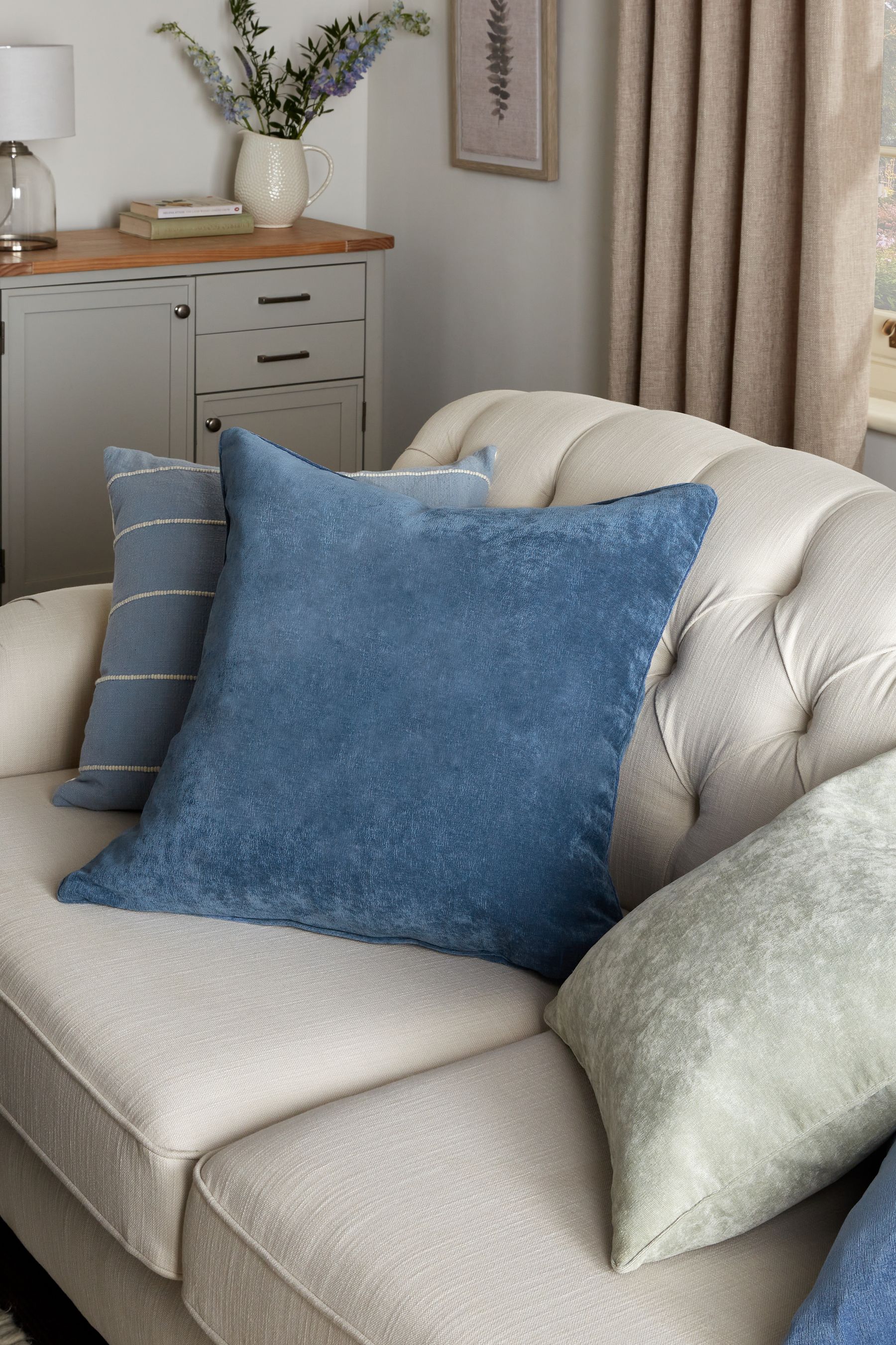 Airforce Blue 59 x 59cm Soft Velour Cushion