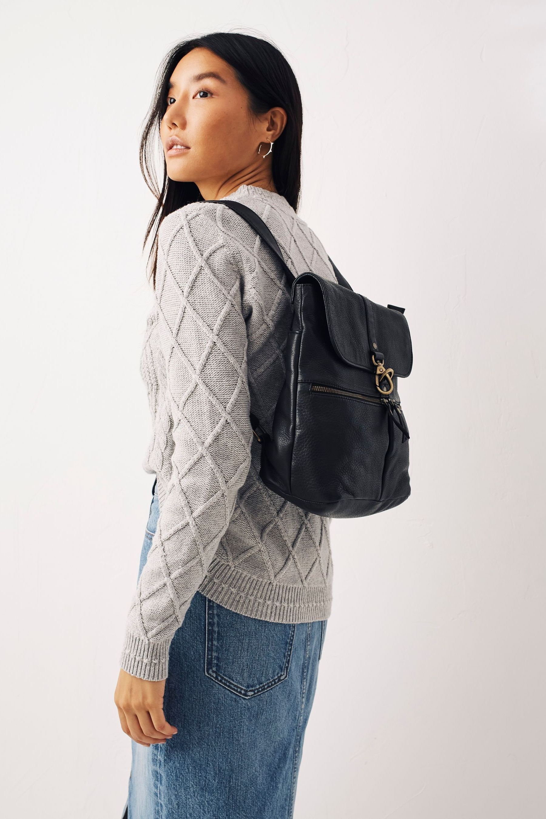Fat face leather on sale rucksack