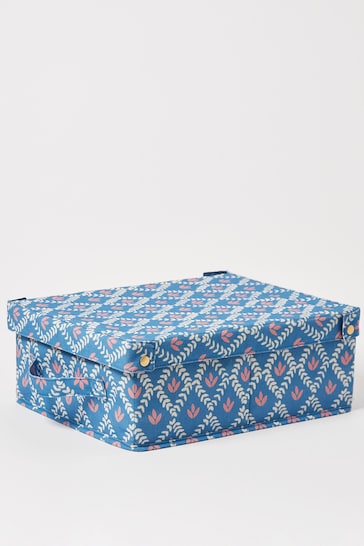 Oliver Bonas Blue Small Alizee Fabric Storage Box