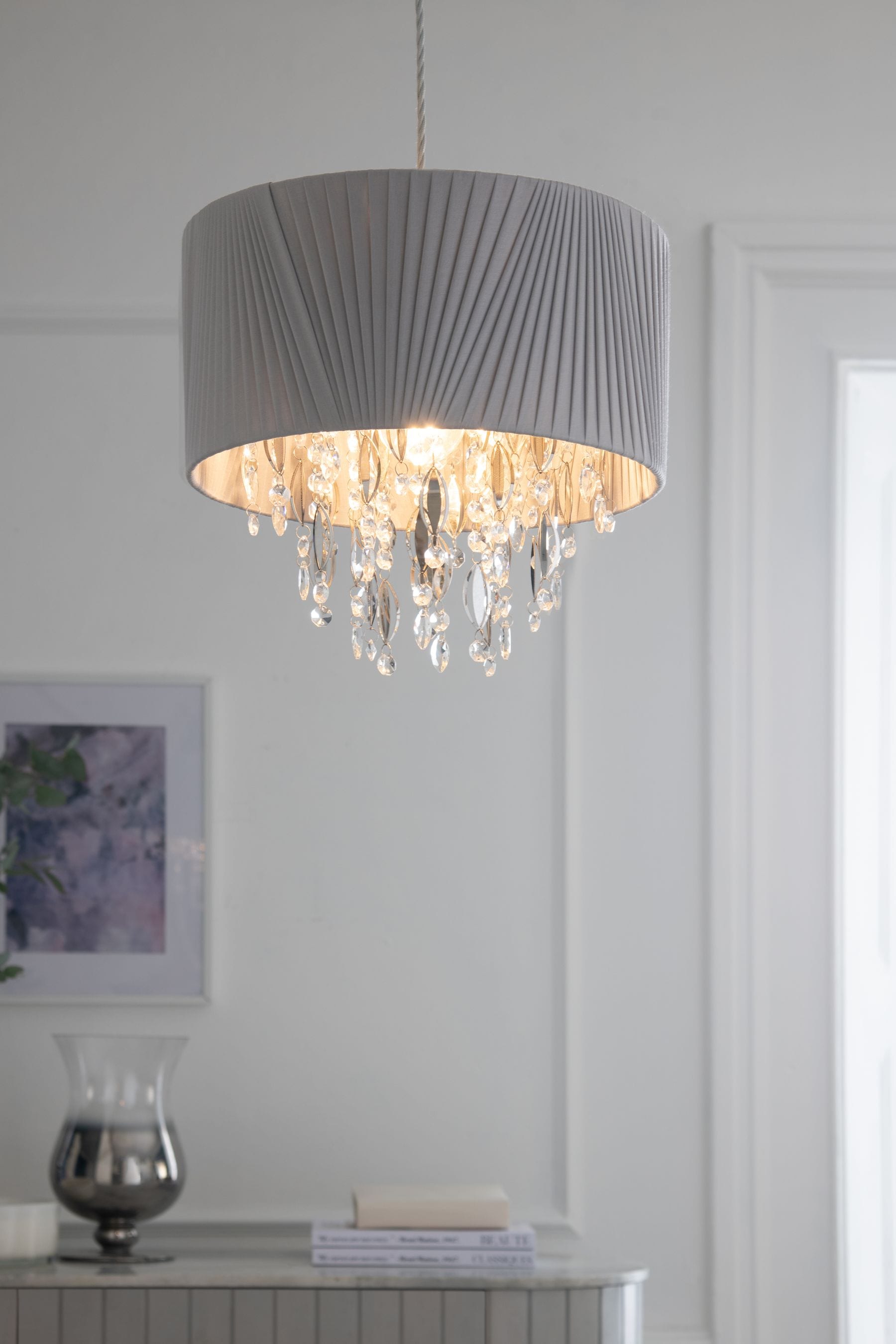 Grey lampshade with droplets deals