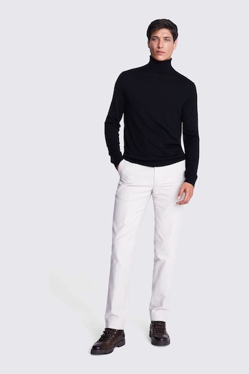 MOSS Black Merino Blend Roll Neck Jumper